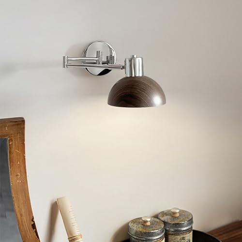 Teleskopisk vipparmsvägglampa, justerbar läsvägglampa, Nordic Modern Chrome Metal Hushållslampa E27， Sovrums-, Vardagsrums- och Arbetsbordslampor (B226)(B223-B)