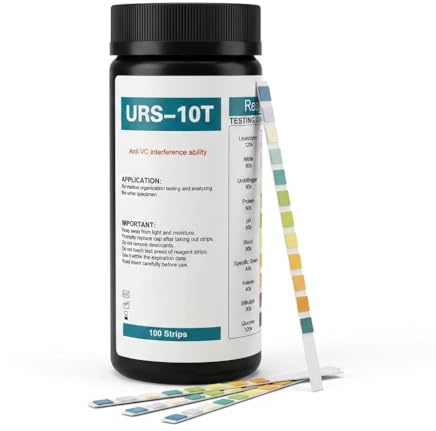 Bandelettes Urinaires 10 en 1 Auto-Test de Santé Rapide et Précis pour Infection Urinaire, Cétose, Diabète, pH et Protéines - 100 Bandes d'Analyse d'Urine à Domicile