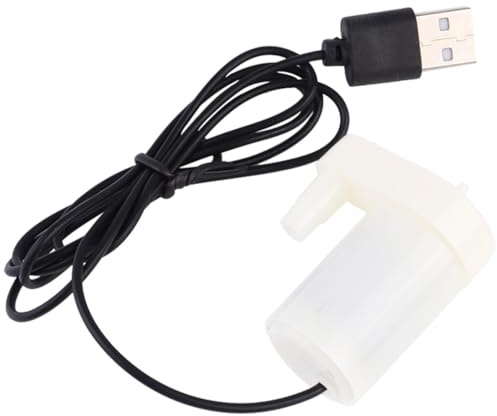 SHINEOFI Bomba de Agua Sumergible para Acuario y Fuentes, Miniatura USB 5 V, bajo Ruido, Material Pvc, Flujo 3l/, con Cable de Alimentación de 1 Metro, Pack de 2 Unidades