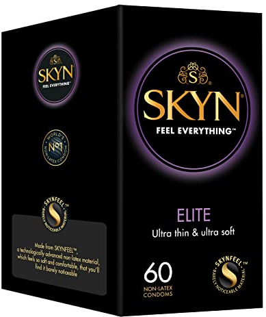 SKYN Elite, (60 pezzi) preservativi ultramorbidi e ultrasottili senza lattice, compatibile con i nostri lubrificanti