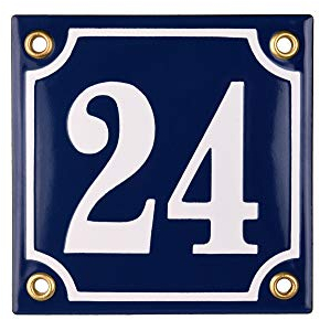 Hausnummer Hausnummernschild Emaille 10x10 cm mit Wunschnummer Premiumqualität Hausschild, Vorbohrungen, Personalisierte, Hausnummernschilder, Türschild, Wunschtext