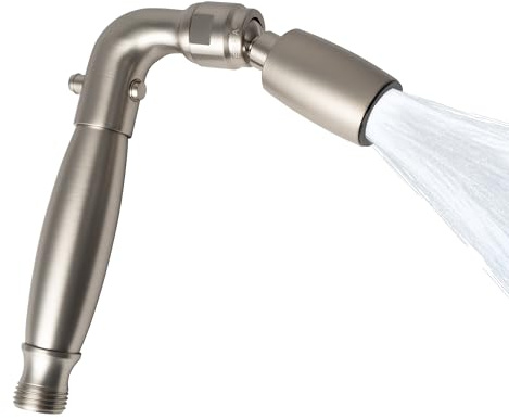 High Sierra® Solid Metal Handheld Shower Head, Lead-Free, with Built-In Trickle Valve. Shower Hose and Holder Not Included. High Pressure 2.0 GPM. Brushed Nickel
