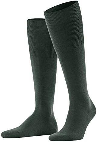 FALKE Airport M Kh lana algodón lisos 1 par, Calcetines largos Hombre, Verde Hunter Green 7441, 43-44