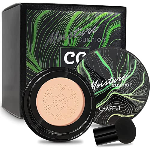 Luftkissen CC Creme, Mushroom Head Air Cushion CC Creme, Foundation, Concealer Abdeckung, Perfekte Abdeckung, Make-up Für Alle Haut (02 Natürlich)