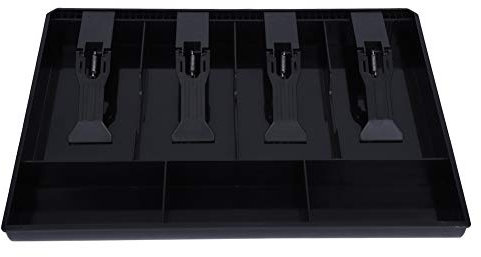 Registrierkassenschublade Einschubfach mit 4 Banknoten 3 Münzen Aufbewahrungsbox Ersatz-Bargeldfach mit Starkem Federclip 12,6 X 9,6 X 1,4 Zoll(Schwarz)