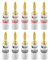 Nakamichi 24K vergoldeter Bananenstecker 12 AWG - 18 AWG Gauge Größe 4mm für Lautsprecher Verstärker Hi-Fi AV Receiver Stereo Heimkino Audiokabel Stecker schraubbar 10 Stück (5 Paar)