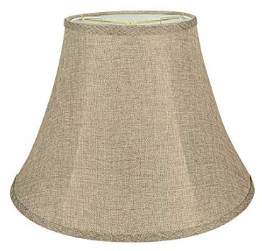 Aspen Creative 38001A Collapsible Traditional Handsewn Bell Shape Spider Construction Lamp Shade in Wheat, 9 Top x 18 Bottom x 13 Slant Height