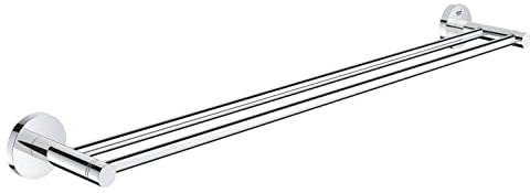 GROHE Start Double Towel Rail (Metal, Concealed Fastening, Including Screws and Dowels, Easy to Fit), Size 654 mm, Chrome, 41203000
