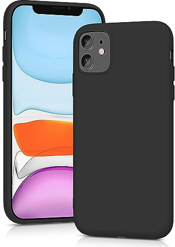 YATWIN Silicone Case for iPhone 11, Soft-Touch, Shockproof, DustProof, Antiskid Full Body Armour Phone Cover for Apple iPhone 11 - Black