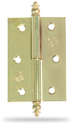 Amig - Pack de 2 Bisagras para muebles - Apertura mano Izquierda - Acero Latonado - 60 x 41 x 1,2 mm - Desmontable, Canto Cuadrado y Sin Remate