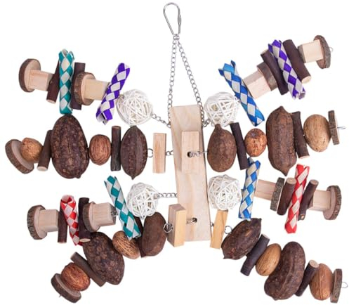 Beavorty Per Per Pappagalli Accessorio Appendere Per Masticare e Giocare Interattivo e Resistente Pennuto