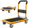 Chariot de Transport 300 Kg Chariot Pliable à Roulette Chariot Pliant à 360° Chariot de Manutention Manche Rabattable Plateau Antidérapant 77x50cm