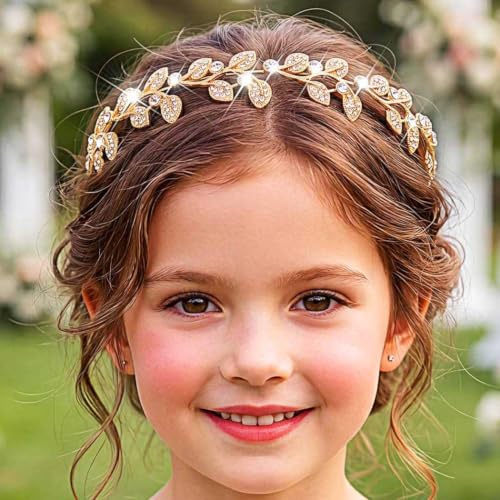 IYOU Serre-tête Mariage Doré Fille Strass Accessoires Cerceau de Cheveux