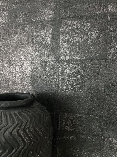 NEWROOM carta da parati Neri Quadrare Tessuto non Tessuto - Moderno Metallico Marmetta Metallico Glamour