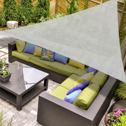 Sonnensegel, Sonnensegel Wasserdich, UV Block Sonnenschutzdach,Dreieckig 3x3x3m,Draussen Sand Durchlässige Sonnenschutz Terrassenüberdachung für Gartenanlagen und Aktivitäten im Hinterhof,Grau