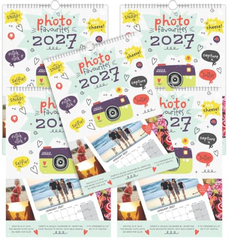 2027 A4 Personalised Photo Calendar Pack 5 - Insert Your Own Photos