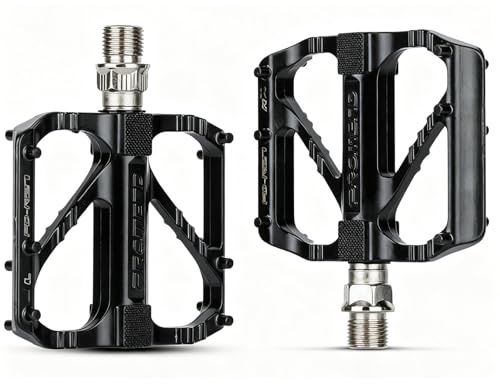 PRMHOOT Pedales MTB, Pedal de Bicicleta Antideslizante, Pedales de Aluminio Antideslizantes para Bicicleta de Montaña de 9/16 Pulgadas de Trekking