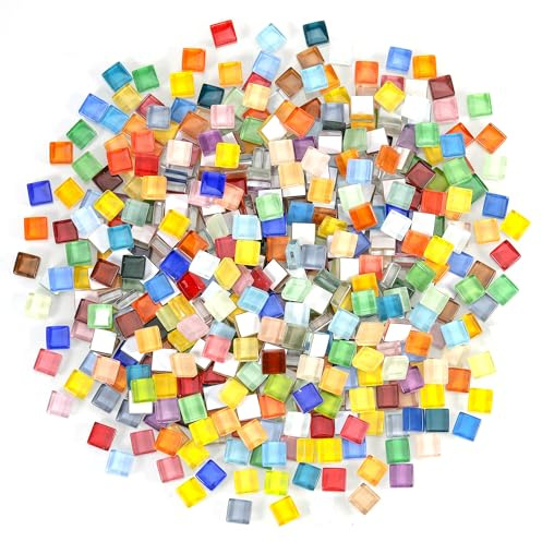 Zourglow 1KG Piedras de Mosaico para Manualidades, Cuadradas 1 x 1 cm