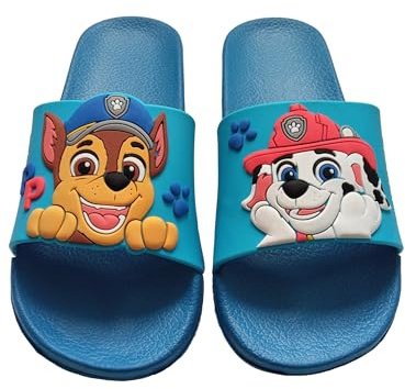 United Labels Paw Patrol Ciabatte da bagno per ragazzi – Chase e Marshall bambini Ciabatte da bagno antiscivolo blu, Blu, 27/28 EU