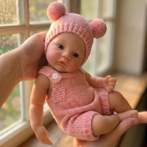 Anano 2kgs Bebe Reborn Silicona Cuerpo Completo Sin Vinilo | 33cm Muñecas Niña Realista con una Dulce Sonrisa - Muñecos Bebes para Niños a Partir de 3 Años, Lavable
