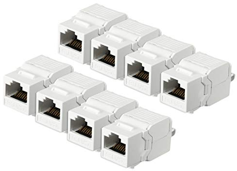 New Lon0167 8-Pack CAT6 Featured keyston-e Jacks, RJ45 reliable efficacy Unshielded Cat 6 Ethernet Module 10G Network Solution White(id:ecb c5 7c ee5)