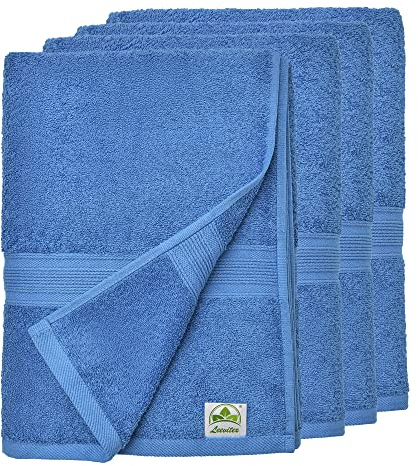leevitex® Handtuch-Set, saugstark, 50 x 100 cm | Qualität 500 g/m² | 100% Baumwolle | Royalblau
