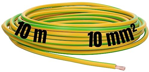 10 Meter Lapp 4520005 H07V-K 10 mm² grün-gelb I Erdungskabel I Verdrahtungsleitung I Aderleitung flexibel I PVC-Einzelader I Litze 10mm2 I Verdrahtung
