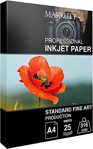 Marrutt 316gsm Standard Fine Art Textured Inkjet Photo Paper (A4-25 Sheets)