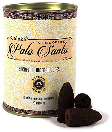 36 Conos de Incienso de Reflujo Palo Santo 20 Minutos 2 Latas Cono 2 (Lata de presentación)