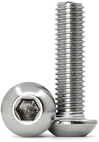 (20 pezzi) M8 x 25mm Vite a testa bombata con esagono incassato in acciaio inox 304,filettatura completa