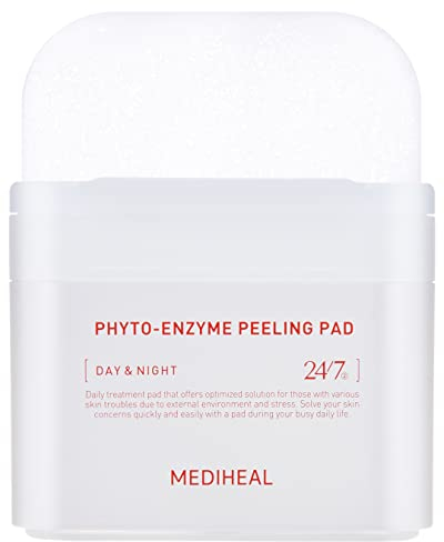 MEDIHEAL Phyto Enzym-Peeling-Pad – Vegane Gesichtserneuerung Gaze-Pads mit LHA & Papaya Enzym – Porenstraffende Pads zur Kontrolle des Talgs – Peeling-Pads für abgestorbene Hautzellen, 90 Pads