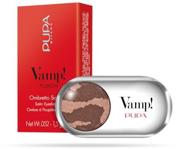 Pupa Ombretto Vamp! Fusion 408 Brown on Fire - Ombretto Colore puro, alta Pigmentazione, Multi-Effetto (disponibile in 54 Varianti Colore e 7 diversi Finish)