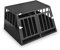 Defacto Hundetransportbox Alu Hundebox Reisebox Autobox Gittertür abschließbar Aluminium Transportbox für Hunde Tiertransportbox (Schwarz, (L) 89X69X50 cm)