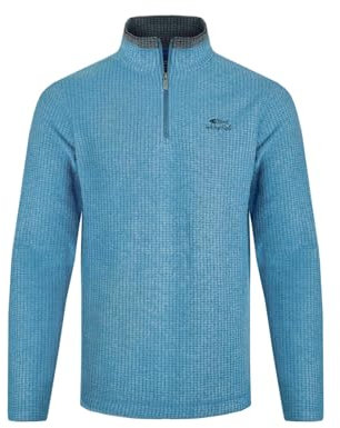 Weird Fish Newark Eco 1/4 Zip Grid Fleece Sky Blue Size 3XL