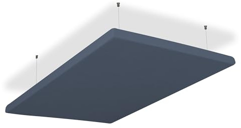 SILENT4® Ljudisolerande tak, 114 x 72 x 5 cm, akustisk bild, akustiska paneler av akustisk, repmontering, mätbar förbättrad rumsakustik tack vare akustiska plattor med tvättbart tygskydd i jeans