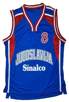 Peja Stojaković 8 Jugoslawien Basketball Blaues Trikot ärmellos Sport Retro XL