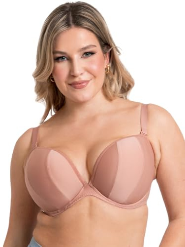 Curvy Kate Superhero Multiway Padded Plunge Bra Reggiseno con Scollatura a V, Opaque, Latte, 3J Donna