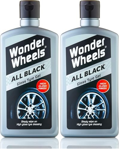 Wonder Wheels All Black Gloss Tyre Gel 500ml (Pack of 2)