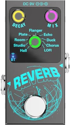 Aniyaa Guitar Digital Reverb Effector Reverb Effect Pedal Device Built-in 9Digital Reverb Based True Bypass Guitars Accessories