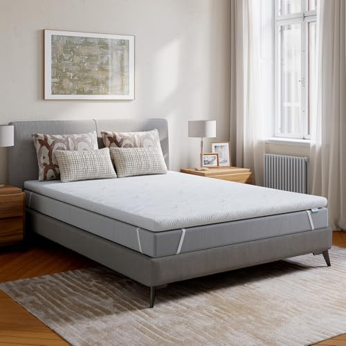 Novilla Topper Viscoelástico 90x190 7.5cm, Colchoncillo Espuma Gel Ventilada y Soporte, Funda Lavable y Antideslizante, Certificado Oeko-Tex, Confort Suave y Fresco