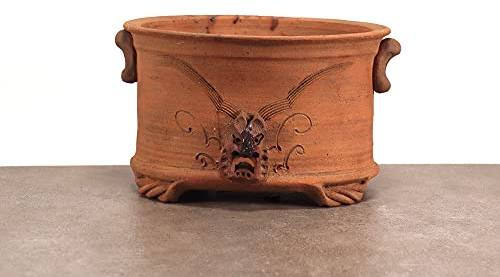 Palatina Werkstatt ovaler Pflanztopf Blumentopf aus Terracotta, handgefertigtes Pflanzgefäß für Balkon Garten Terrasse (S)