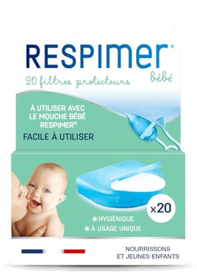 Ricarica di filtri protettivi per mosca neonato respimer – fin dalla nascita – 20 filtri protettivi – Made in France