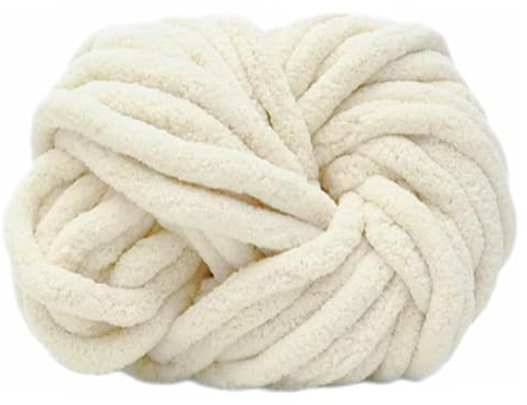 Maxee Dicke Wolle Garn 250g, Sperrige Armstricken, Soft Arm Knitting, XXL Grobstrick Weiches Wollgarn, zum Häkeln für Decke, Perfekt zum Weben von Haustier Nest, Decken, Zierkissen-Beige