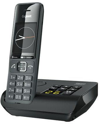 Gigaset Comfort 520A - Téléphone DECT sans Fil avec répondeur - Design élégant - qualité Audio supérieure - Blocage d'appels - Répertoire Jusqu’à 200 Contacts - Noir