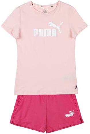 Puma Girl's Logo Tee & Shorts Set Jog Suit, Rose Dust-Orchid Shadow, 48 EU