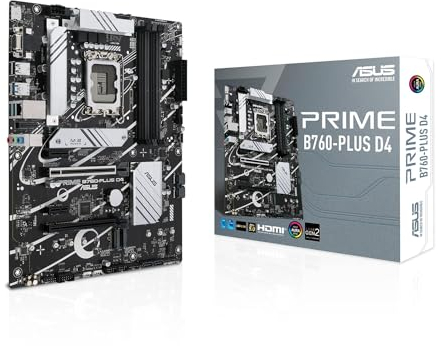 ASUS Prime B760-PLUS D4 Intel (13th and 12th Gen)LGA 1700 ATX motherboard PCIe 5.0,3xPCIe 4.0 M.2 slots,DDR4,2.5Gb LAN,DisplayPort,USB 3.2 Gen 2x2 Type-C,front USB 3.2 Gen 1 Type-C,Thunderbolt (USB4®)