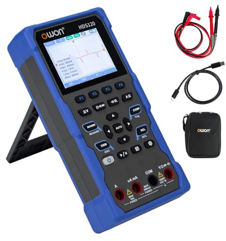 OWON HDS120 Osciloscopio Multímetro 2 en 1 de 1 MHz, multimetro de mano multifunción, multímetro digital de 20.000, pantalla IPS de 2,8 pulgadas, instrumento de prueba universal (multímetro