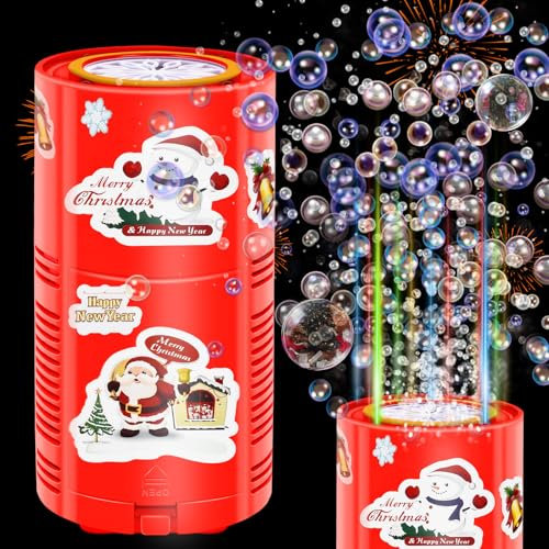 Aragallant Feuerwerk Seifenblasenmaschine mit 80ml Seifenblasenlösung und 100ml Konzentrierter Seifenblasenlösung, Automatischer Feuerwerk Seifenblasenhersteller mit Lichtern und Sound
