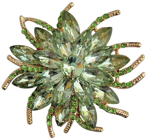 GFM® Dam kristall art deco blomma dam brosch nål för bröllop brudtärnor brud, Små, Kristall, Kristall