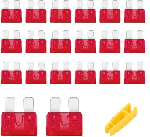 Flaconi 20PCS Fusibile a Lama Automobilistico, Fusibile Piatto a Innesto, Adatto per Auto, SUV, Camion, Moto (10A)
